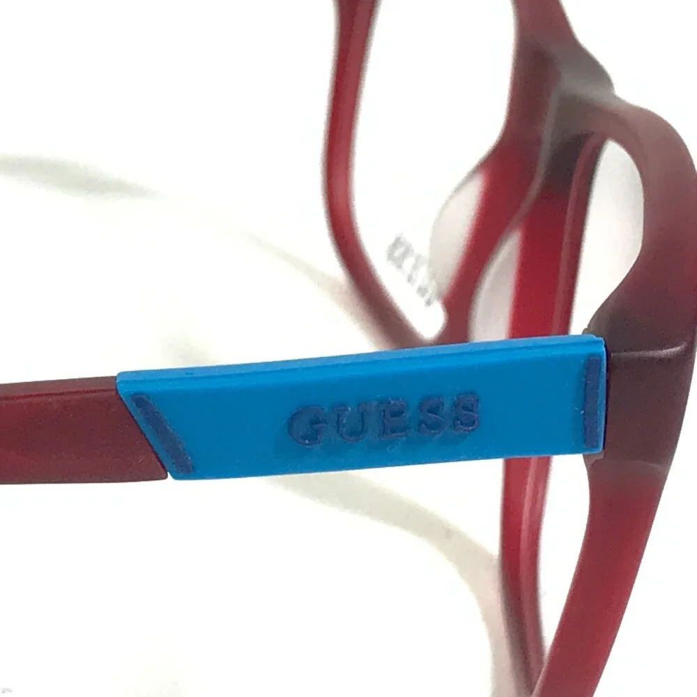 Guess Eyeglasses Frames GU1866 070 Blue Matte Red Square Full Rim 53-18-145